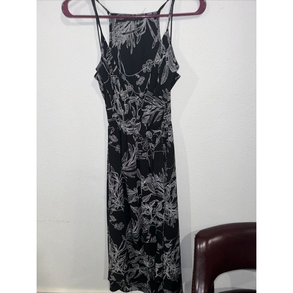 Scobe Dress Black Long Black Dress With Flowers Size Medium